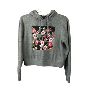 SHIRT - Women's Vans Light Gray Sweatshirt with Floral Rosebud Graphic. Size S